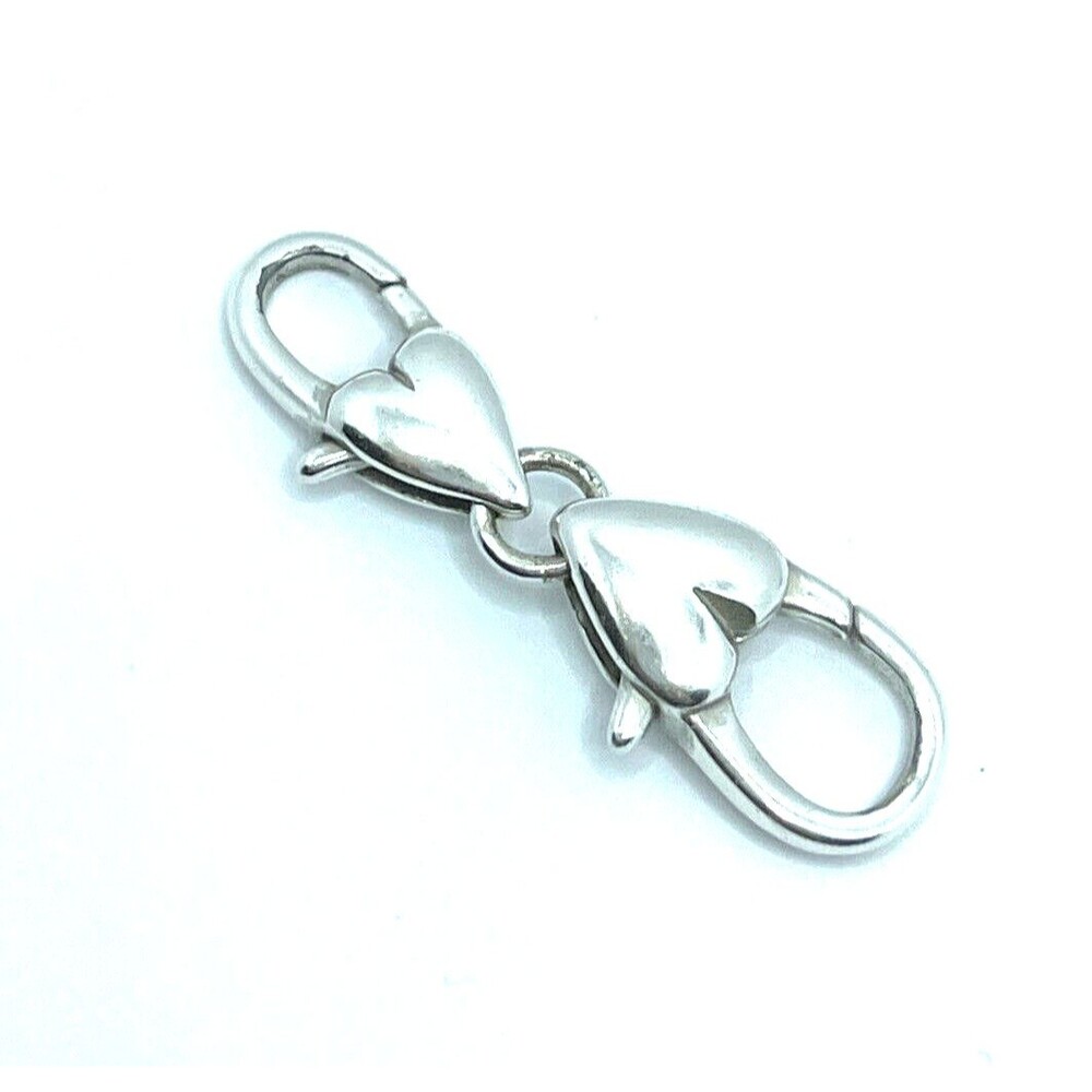 BRIGHTON Double Heart Lobster Clasp Custom EXTENDER Bracelet/Necklace Silver